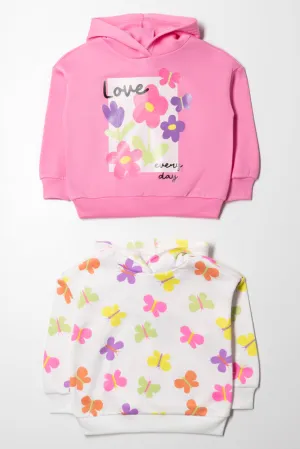 2 Pack Butterfly Tracktops Pink And White