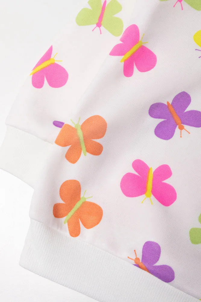 2 Pack Butterfly Tracktops Pink And White