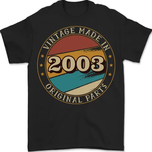 21st Birthday  Vintage Made In 2003 Mens T-Shirt 100% Cotton