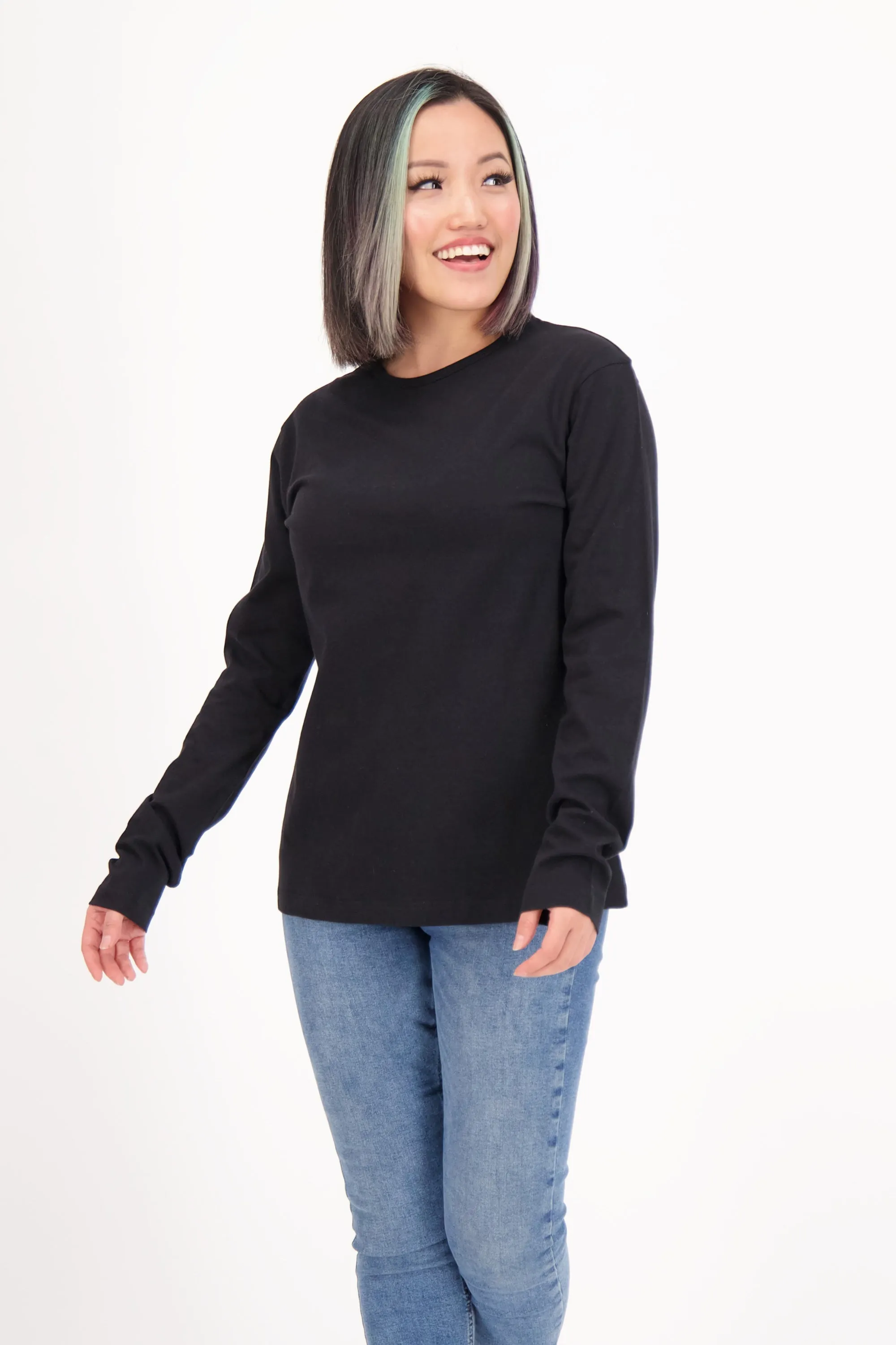 3-Pack Women's Long Sleeve White-Black-Olive | Organic Cotton, Sustainable & Super Soft