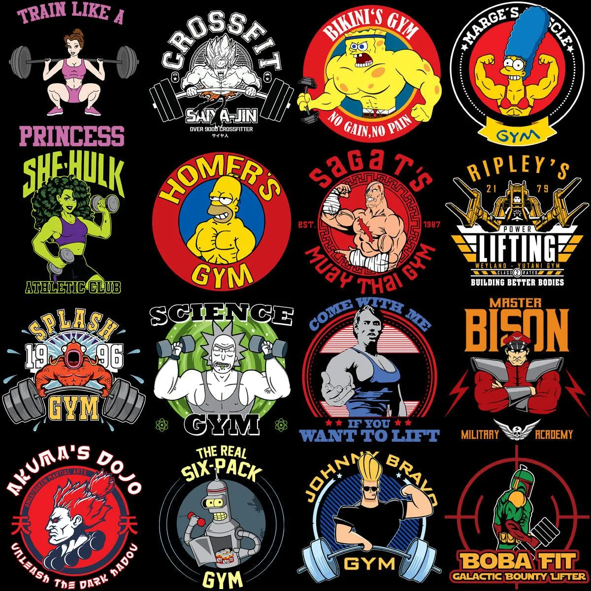 54 GYM Fitness Popculture Designs Bundle PNG