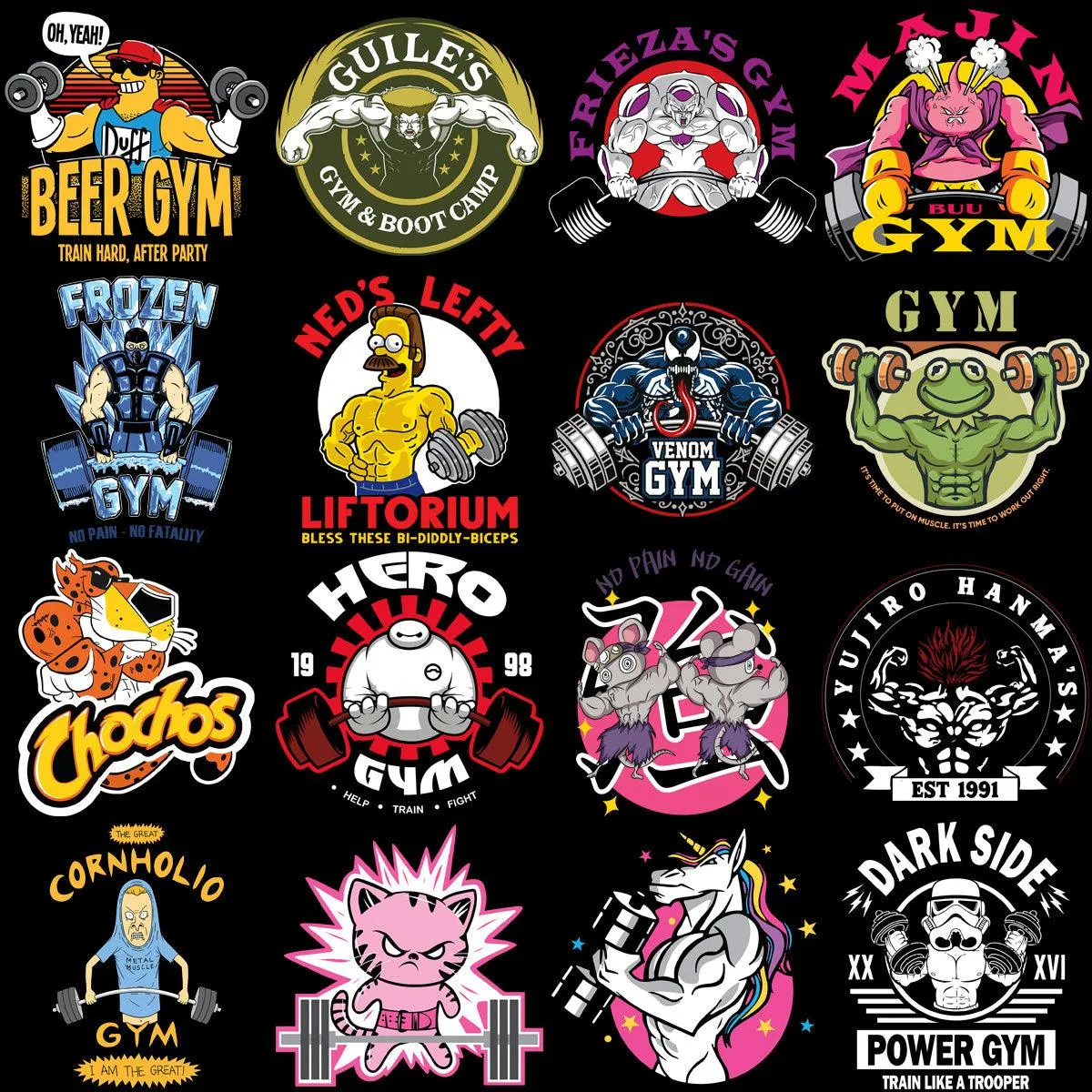 54 GYM Fitness Popculture Designs Bundle PNG