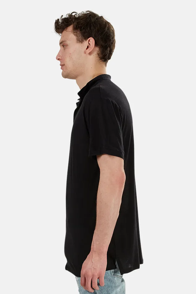 66 Pop Collar Polo Black