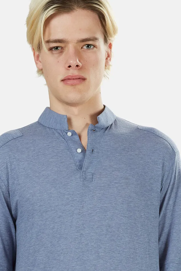 66 Pop Collar Polo Heather Blue