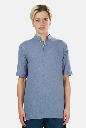66 Pop Collar Polo Heather Blue