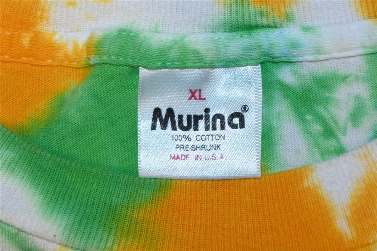 90s Spiral Tie Dye Green Yellow t-shirt Extra Large