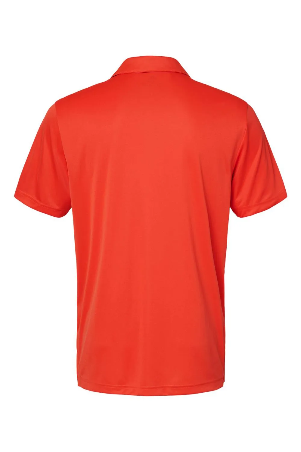 Adidas Mens 3 Stripes UPF 50  Short Sleeve Polo Shirt - Blaze Orange/Black - NEW