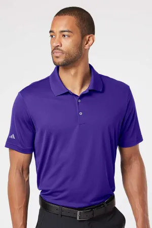 Adidas Mens Performance UPF 50  Short Sleeve Polo Shirt - Collegiate Purple - NEW