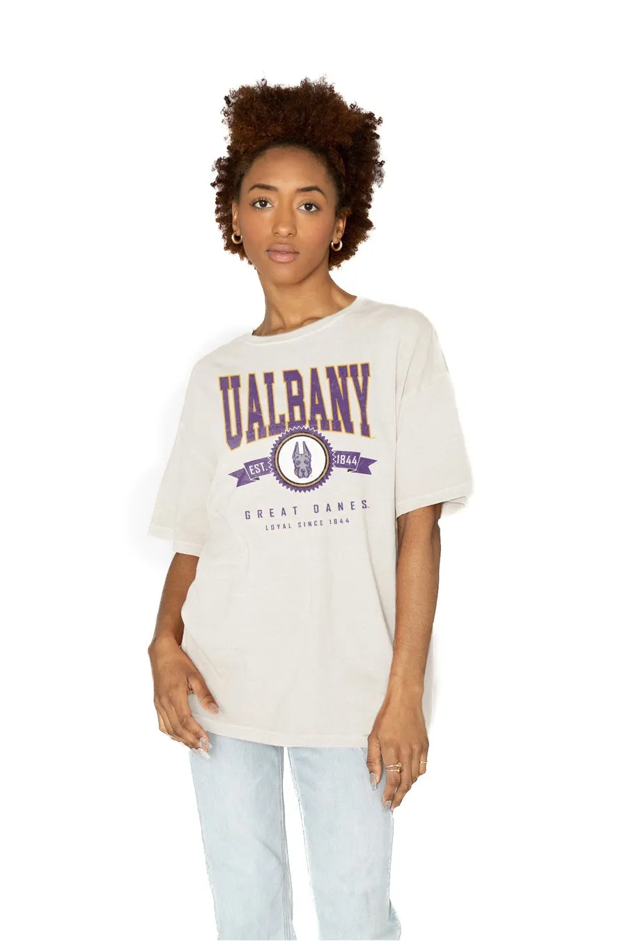 ALBANY GREAT DANES GET GOIN' OVERSIZED CREW NECK TEE
