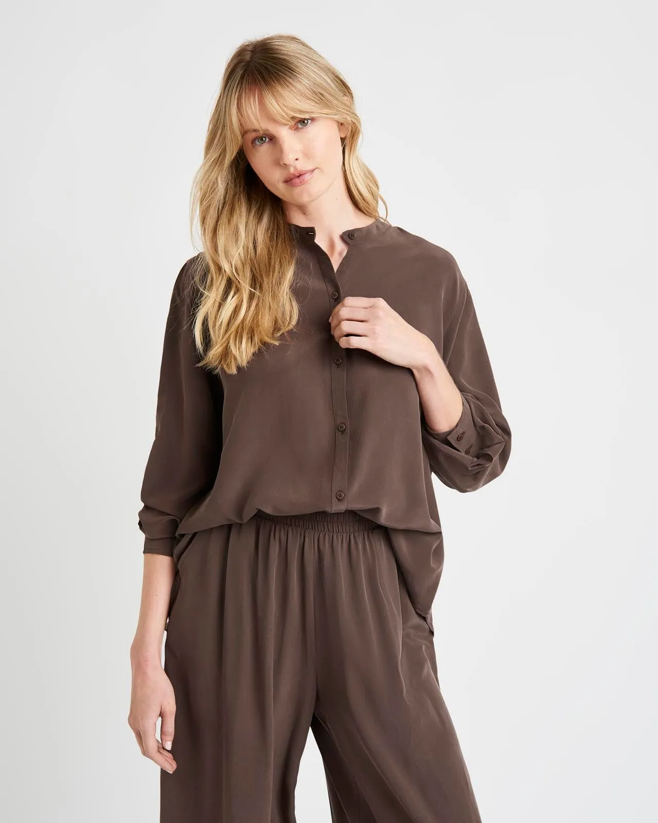 Alessandra Silk Button Down Shirt