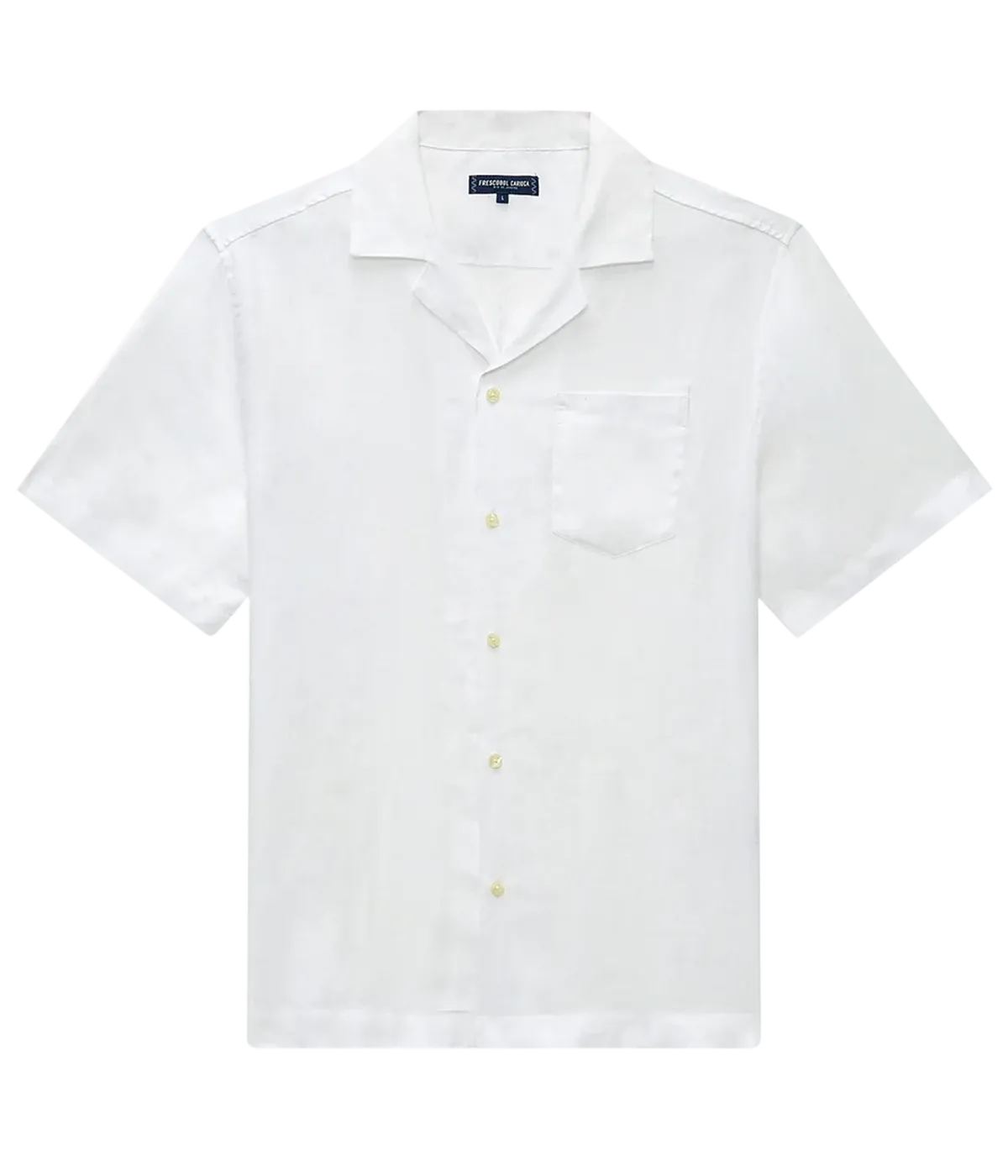 Angelo Linen Short Sleeve Shirt in White
