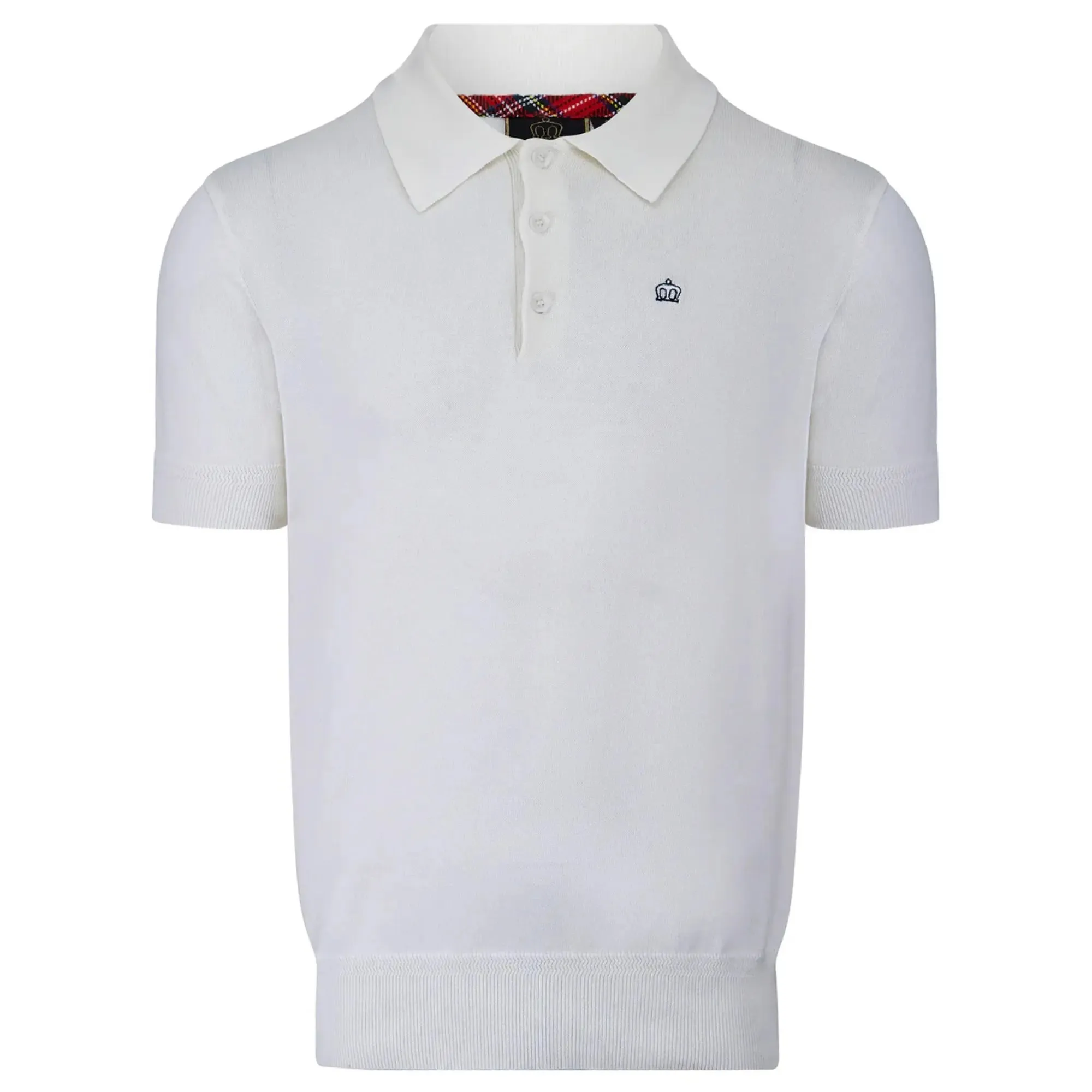 Archie Knitted Polo - White