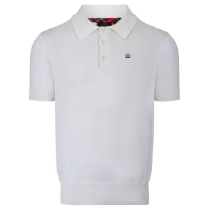 Archie Knitted Polo - White