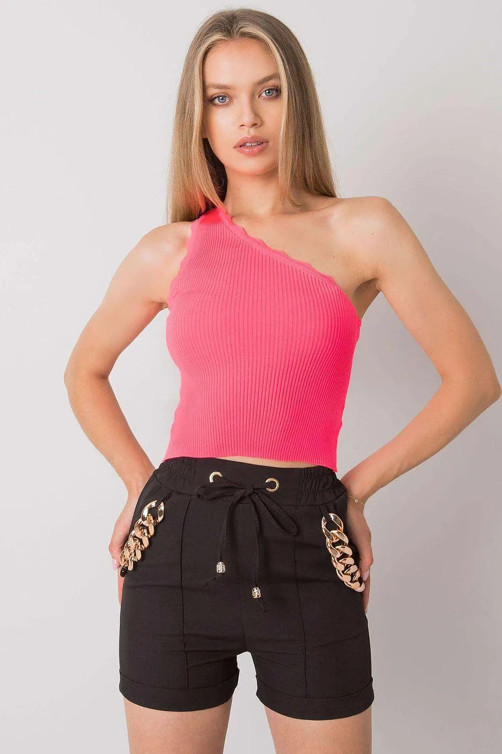 Asymmetrical Ribbed Acrylic Charm Top - Made in Europe