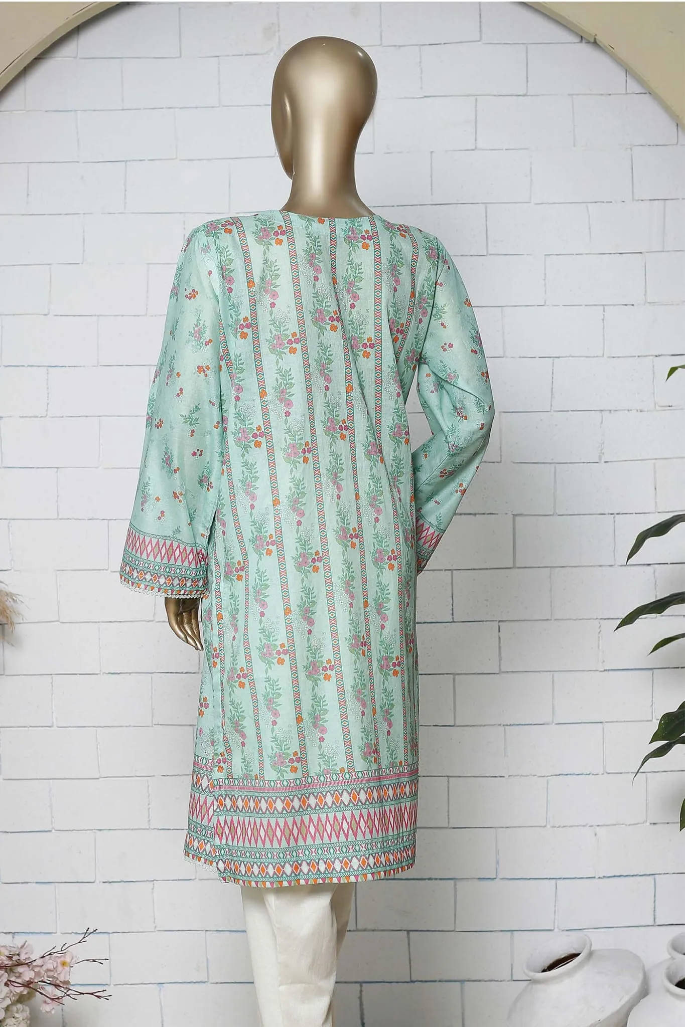 Bin Saeed Stitched Eid Embroidered Shirts Collection'2023-SMLSF-03-Ferozi