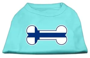 Bone Shaped Finland Flag Screen Print Shirts Aqua XL (16)