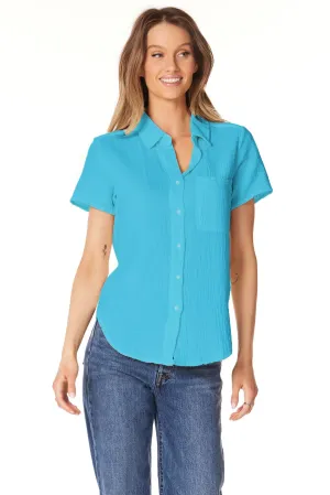 Button Front Collar Shirt - Mermaid