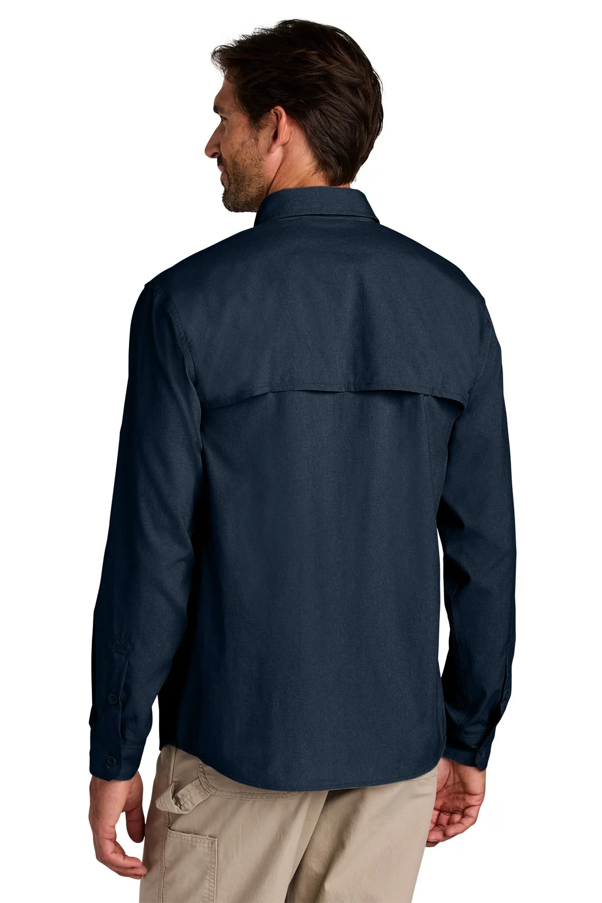 Carhartt Force Sun Defender Long Sleeve Custom Shirts, Navy