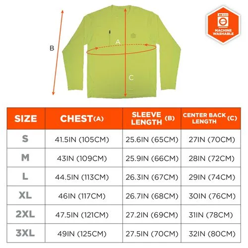 Chill-its 6689 Cooling Long Sleeve Sun Shirt With Uv Protection, Small, Lime, Ships In 1-3 Business Days