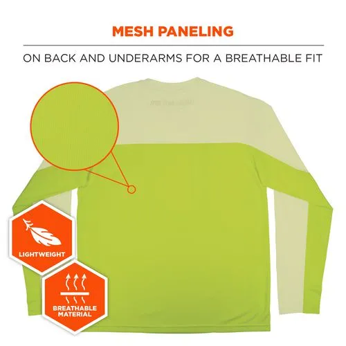 Chill-its 6689 Cooling Long Sleeve Sun Shirt With Uv Protection, Small, Lime, Ships In 1-3 Business Days