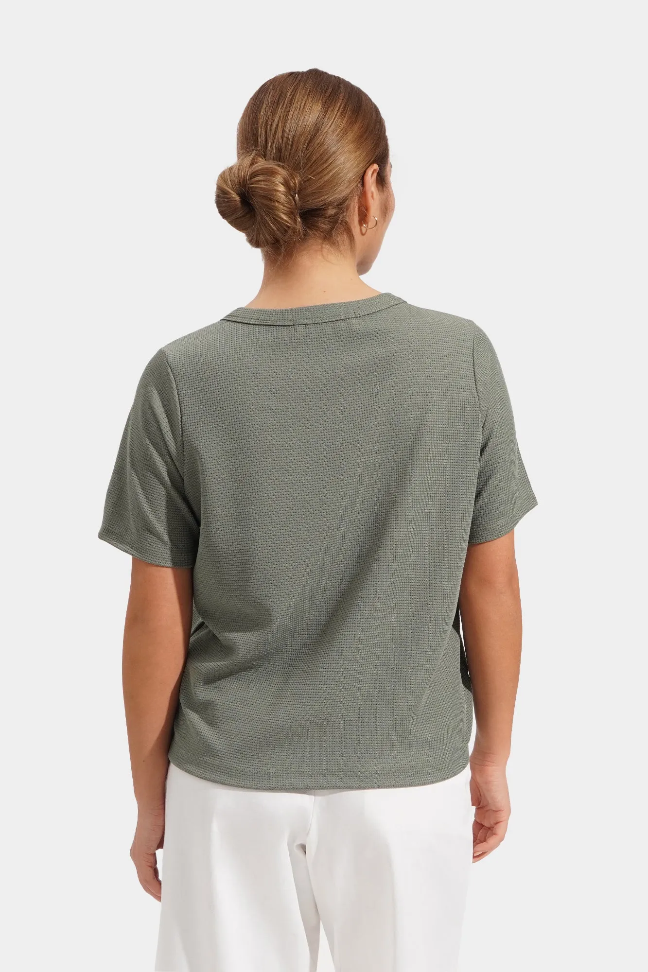 Closet Staples V-Neck Buttown Down Waffle Tee