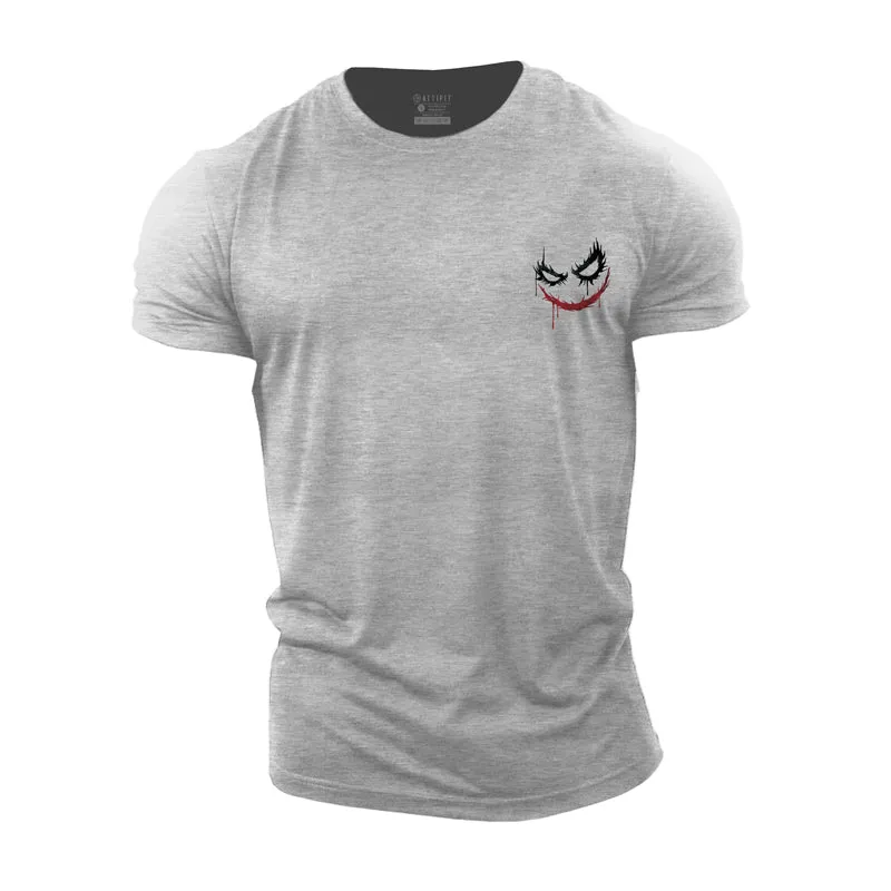 Clown Smiley Face Print Men's Fitness T-shirts