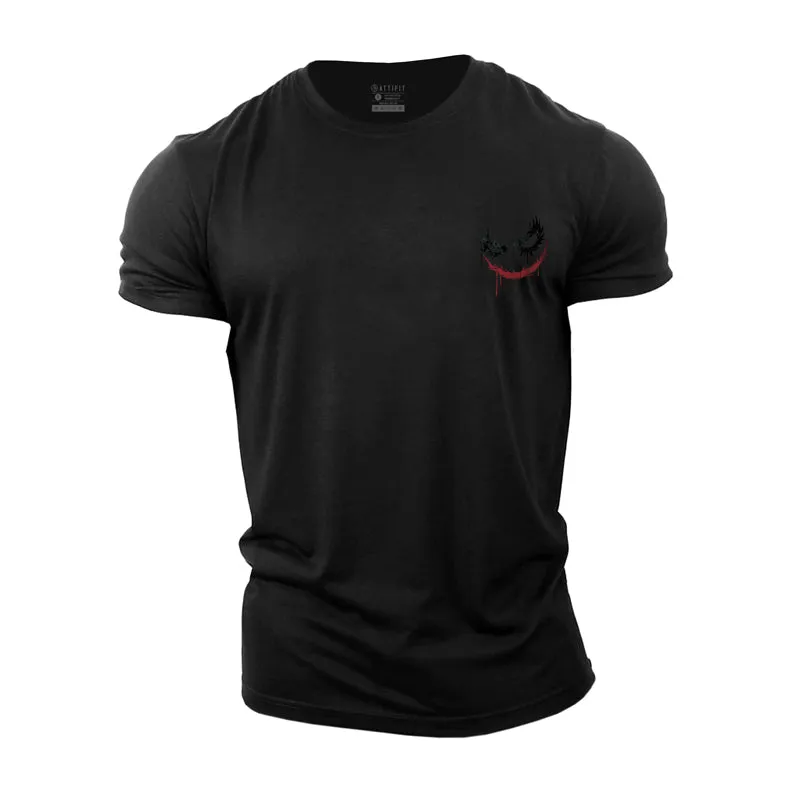 Clown Smiley Face Print Men's Fitness T-shirts