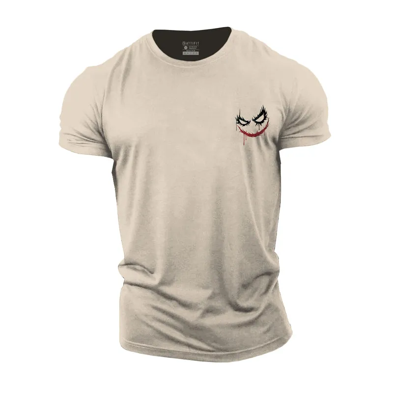 Clown Smiley Face Print Men's Fitness T-shirts