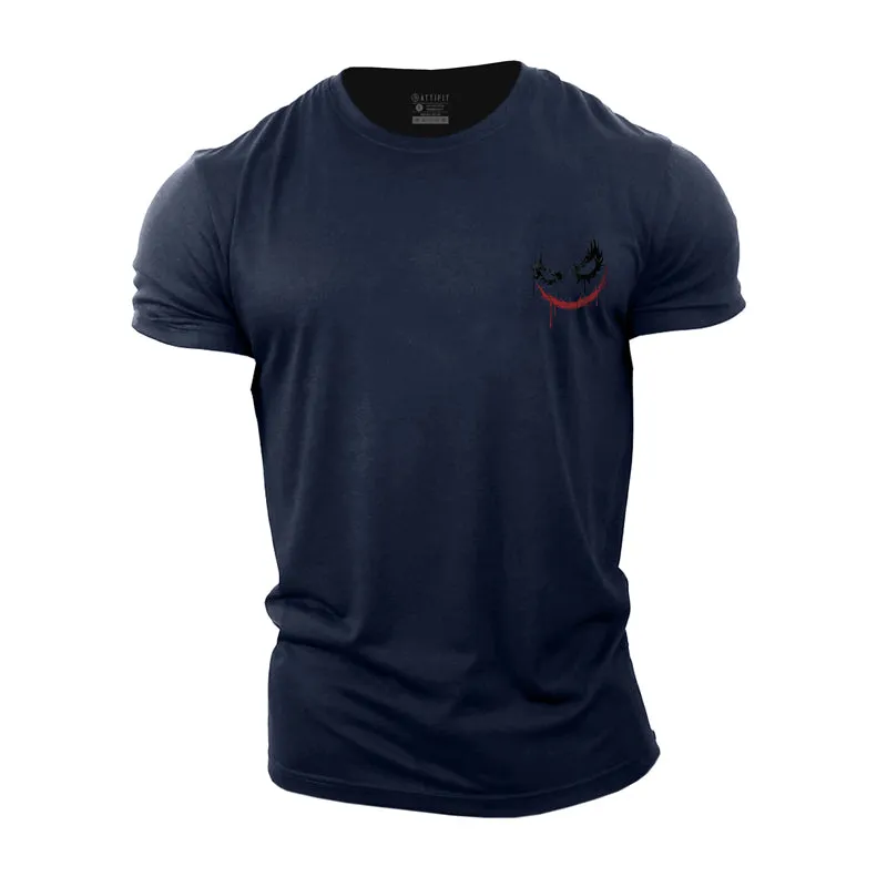 Clown Smiley Face Print Men's Fitness T-shirts