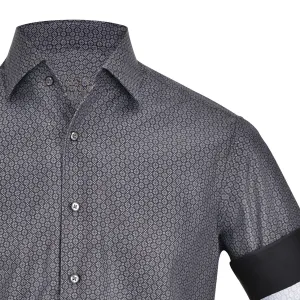 CMW556R - Cuadra black casual fashion cotton shirt for men