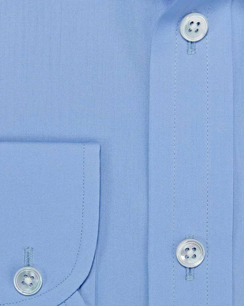 Contemporary Fit, Cutaway Collar, Two Button Cuff in Plain Sky Blue