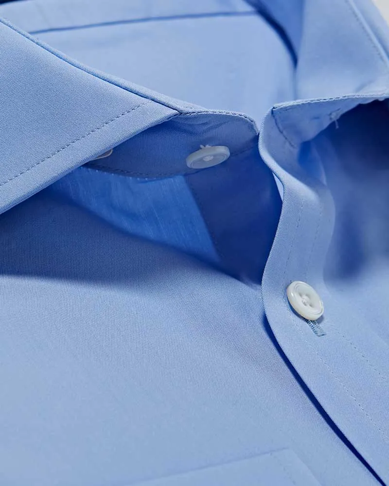 Contemporary Fit, Cutaway Collar, Two Button Cuff in Plain Sky Blue