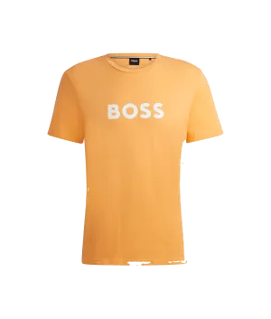 Cotton-jersey Regular-fit T-shirt With Spf 50  Uv Protection - Orange