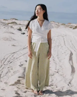 CU: CUSTOMIZED Maxi WELS wide leg linen pants (Size: S/M; Color: Creamy Brown)