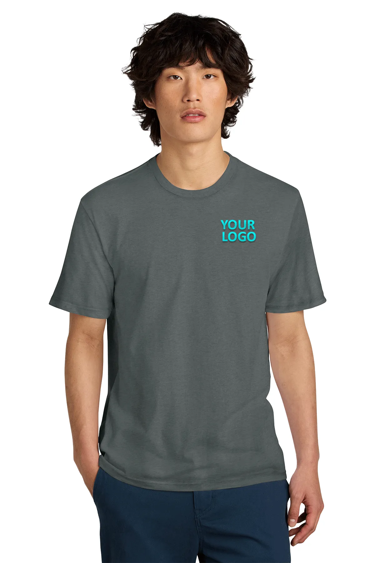 District Perfect Weight Custom Tees, Metal Grey