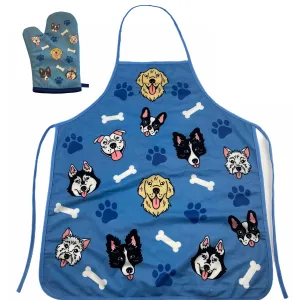 Dogs And Bones Oven Mitt   Apron