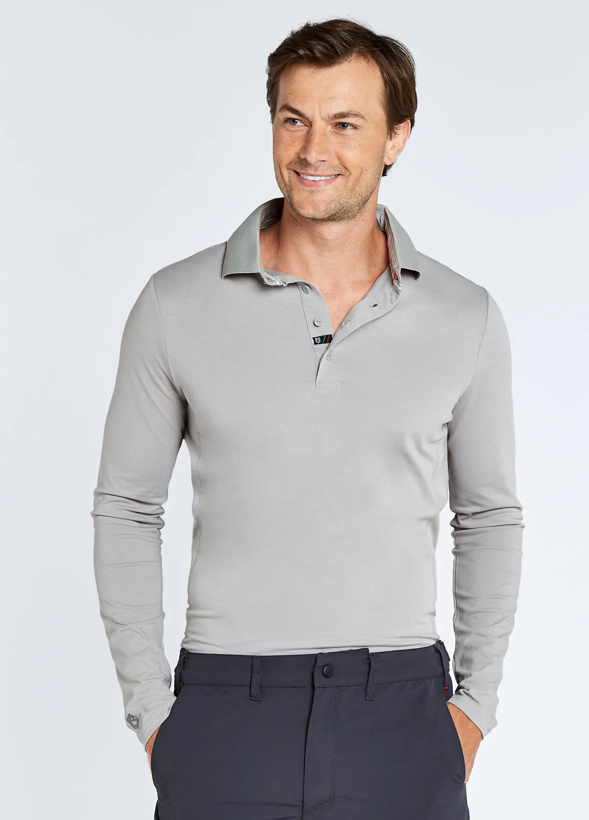 Dubarry Mens Freshford Long Sleeved Polo Platinum