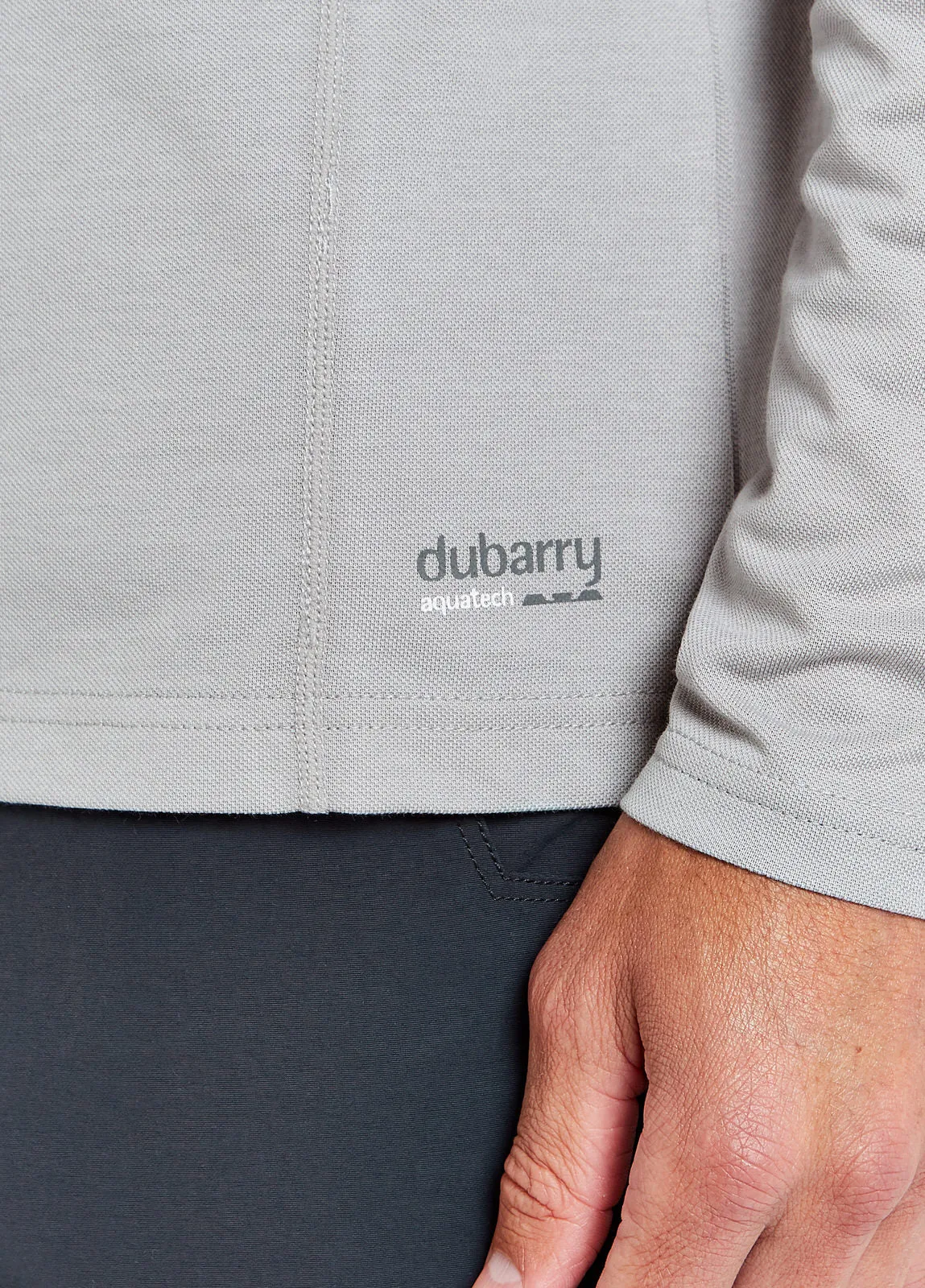 Dubarry Mens Freshford Long Sleeved Polo Platinum