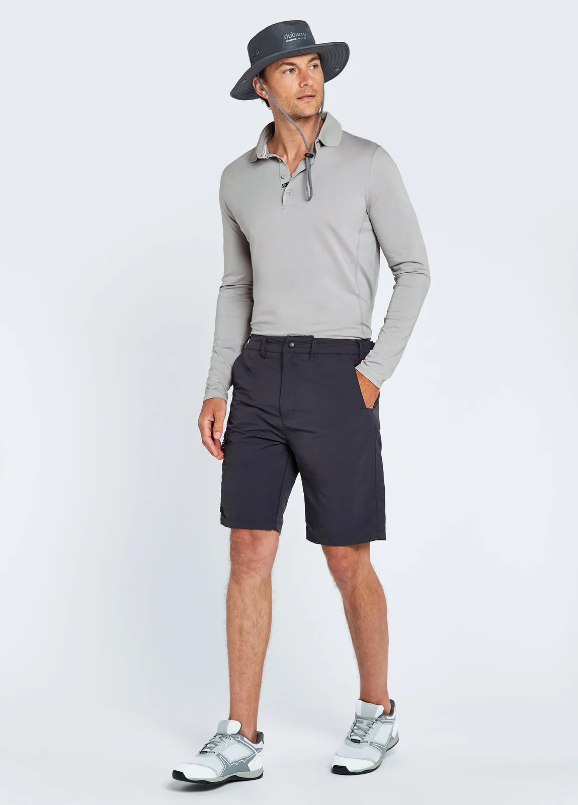 Dubarry Mens Freshford Long Sleeved Polo Platinum