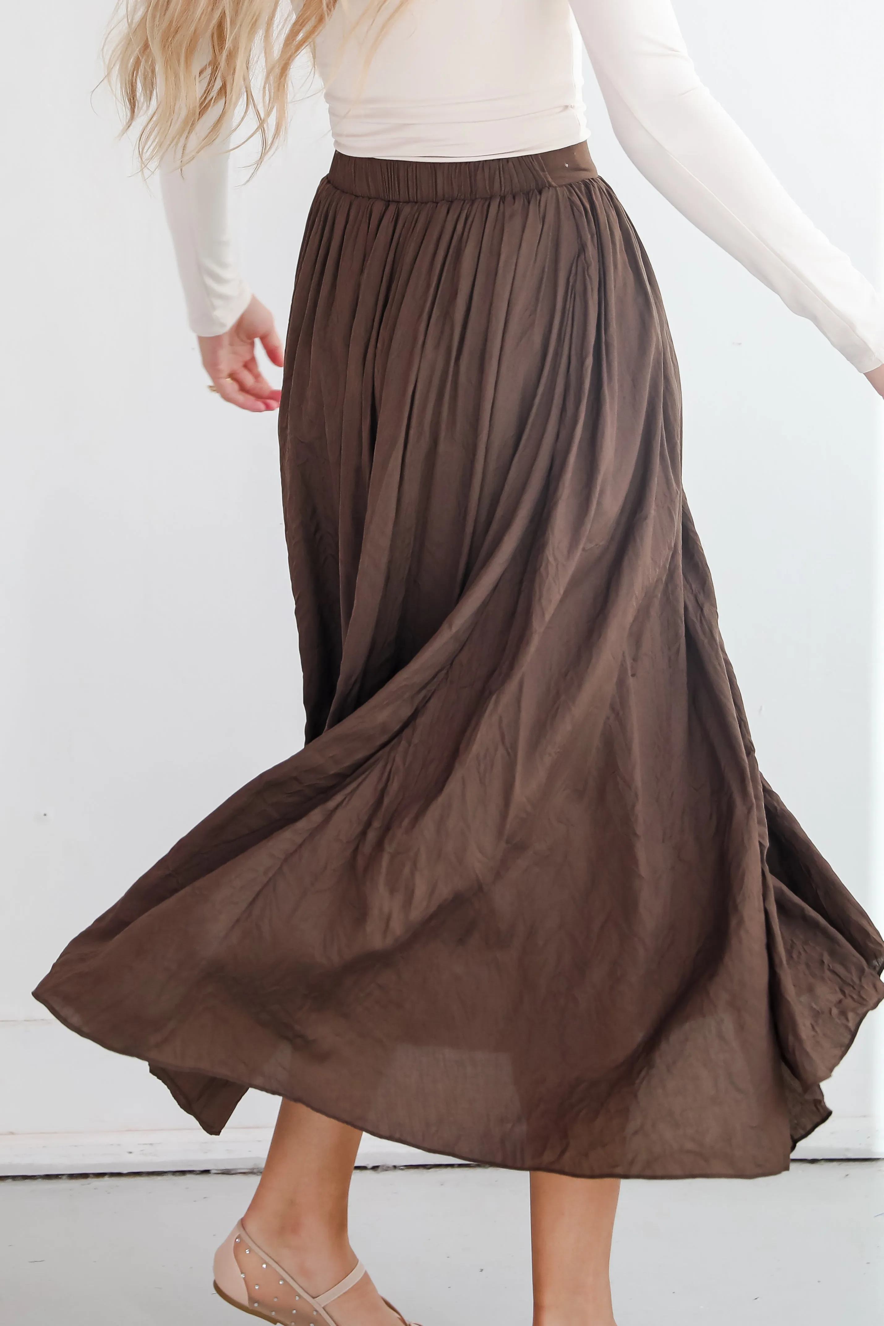FINAL SALE - Truly Profound Brown Maxi Skirt