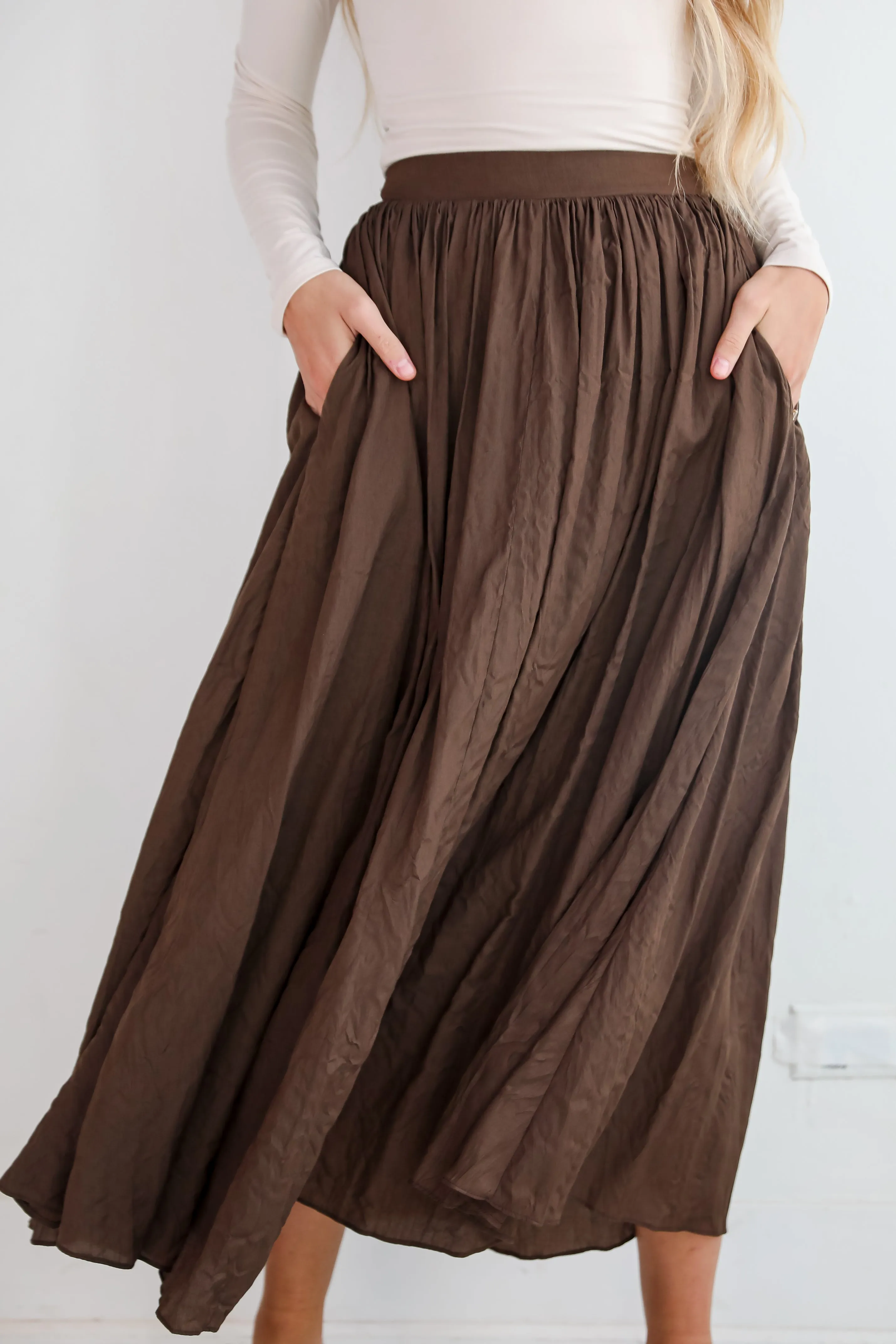 FINAL SALE - Truly Profound Brown Maxi Skirt