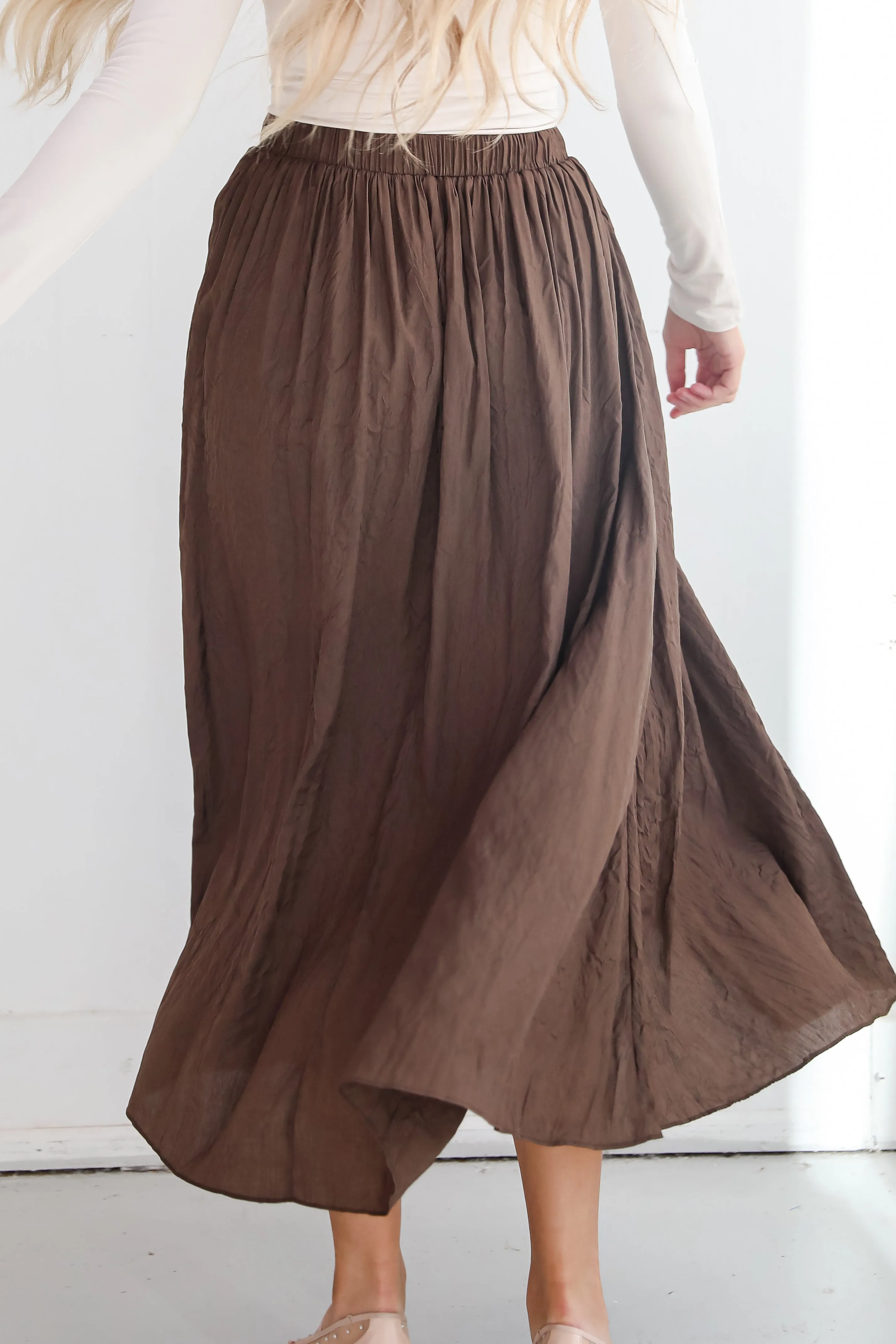 FINAL SALE - Truly Profound Brown Maxi Skirt