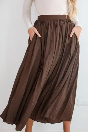 FINAL SALE - Truly Profound Brown Maxi Skirt