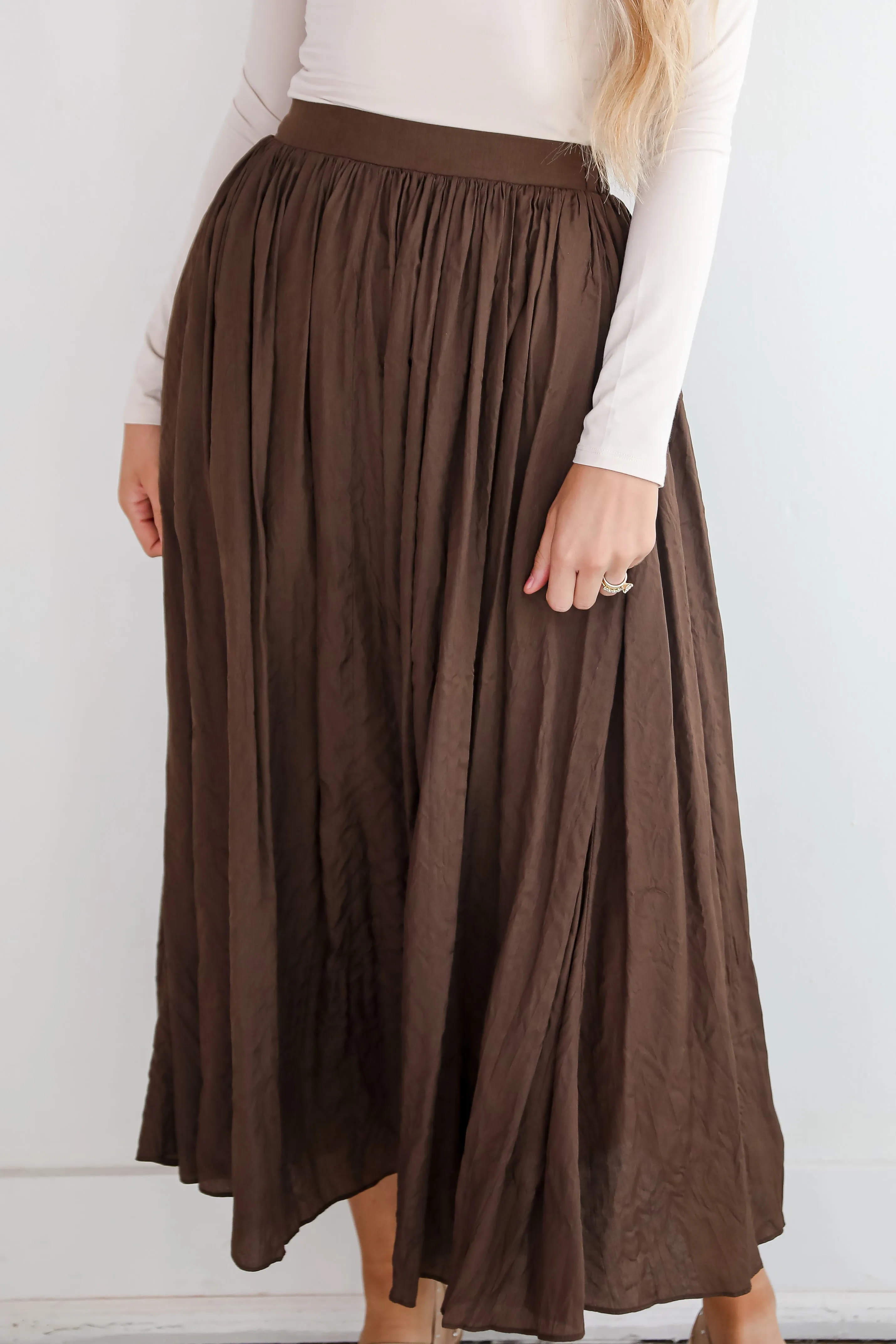 FINAL SALE - Truly Profound Brown Maxi Skirt