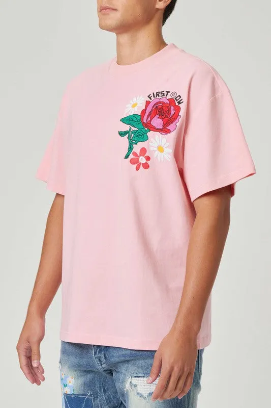 FLOWER EMBO/PUFF TEE