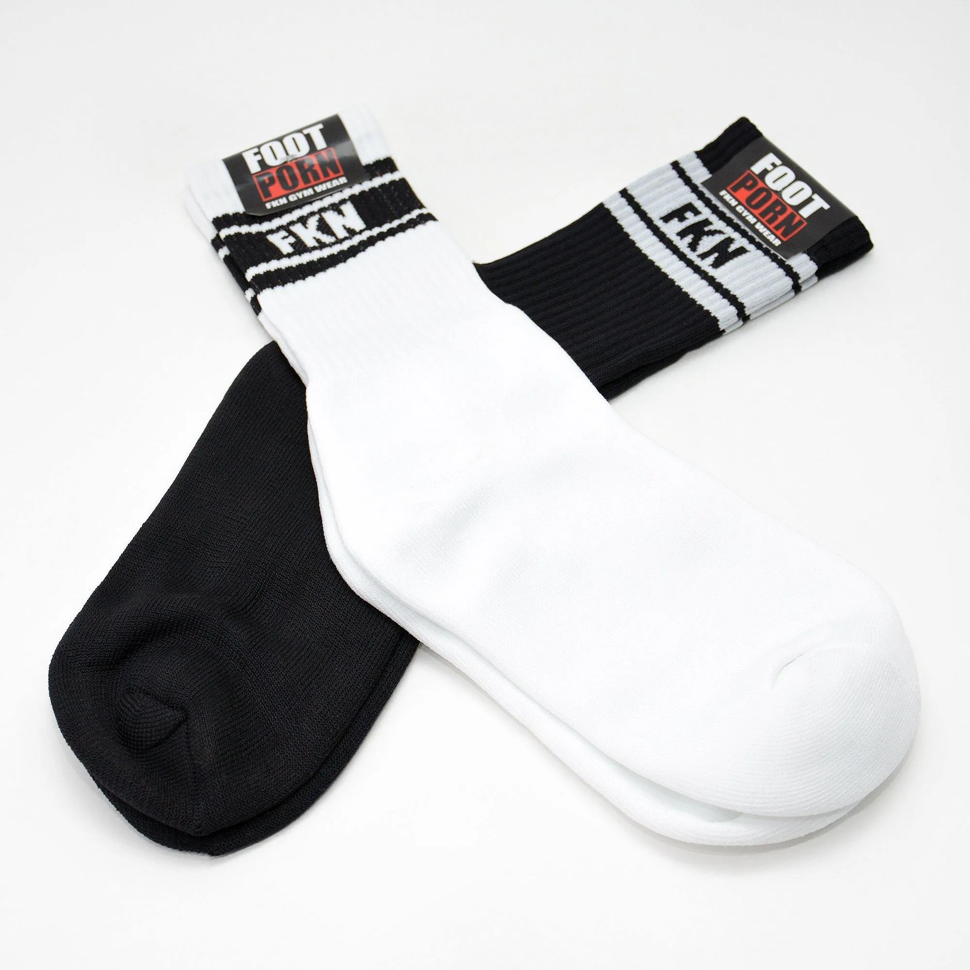 Foot Porn | Gym Crew Socks | Two Pair | White