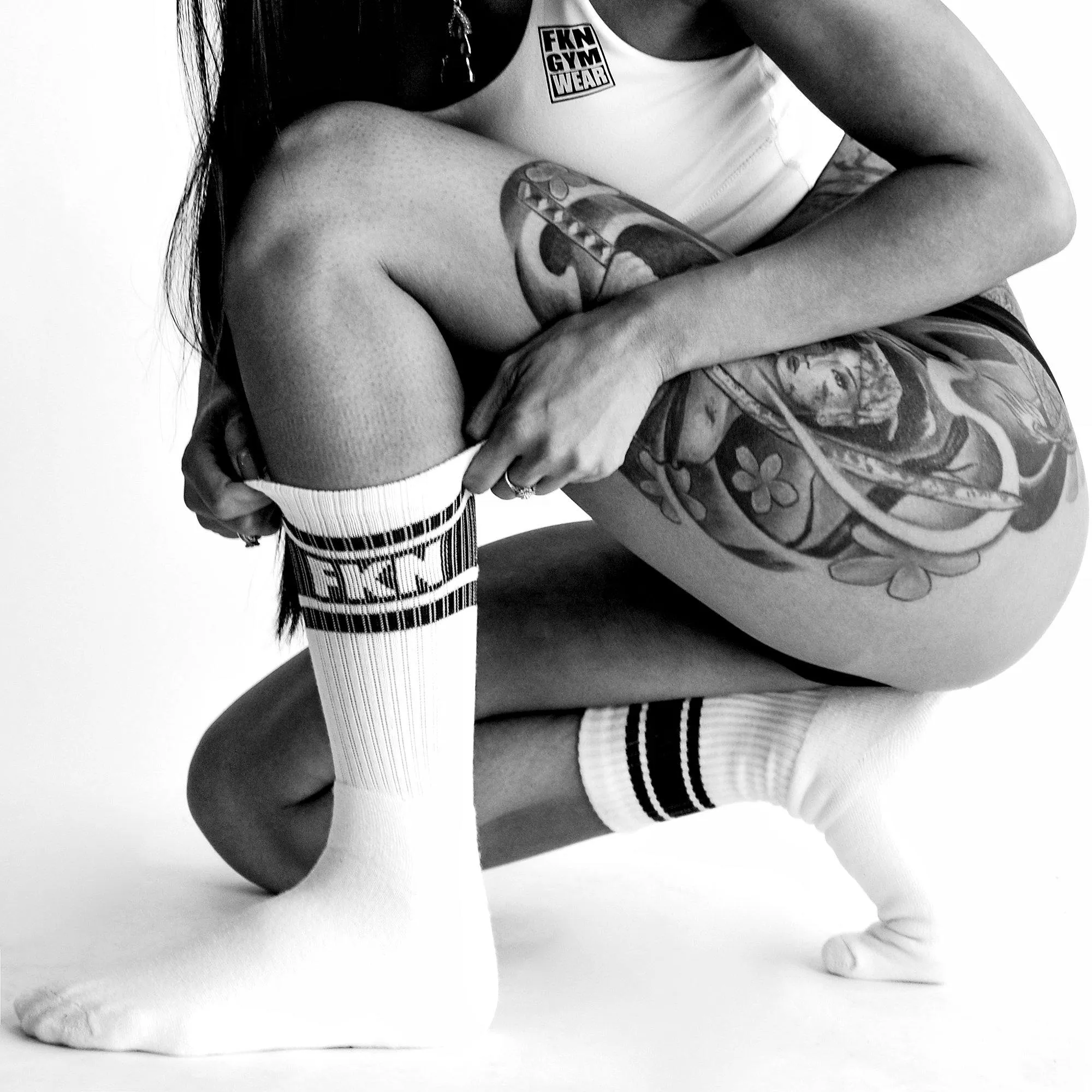 Foot Porn | Gym Crew Socks | Two Pair | White