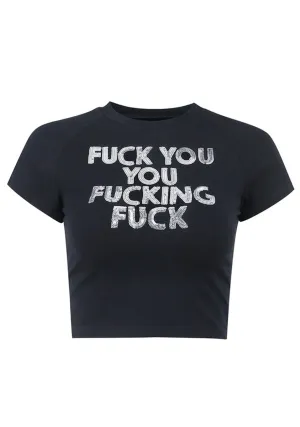 FUUFF Round Neck Glitter Short Sleeve T-Shirt