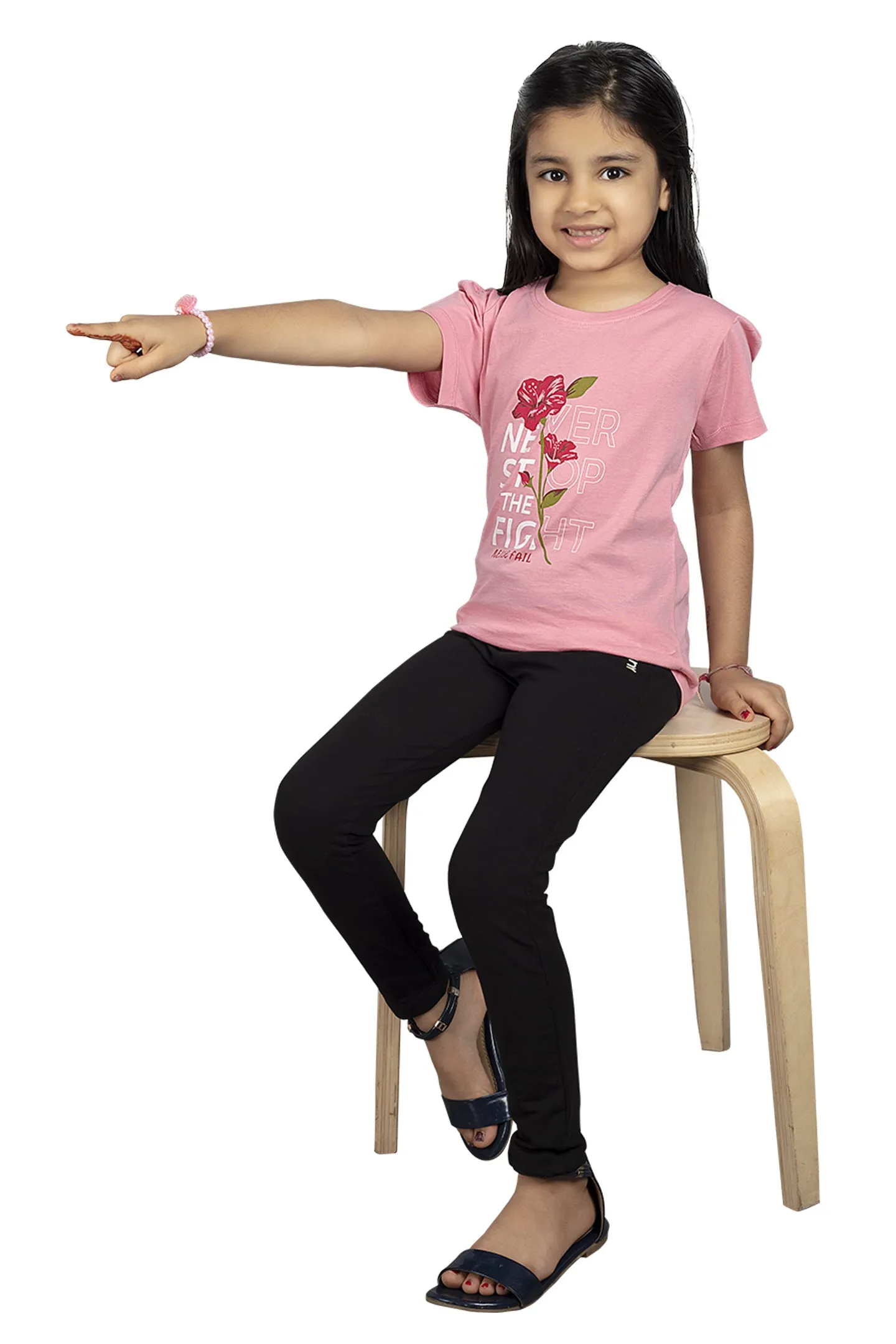 Girls Round Neck Half Sleeve Tees - Jessy