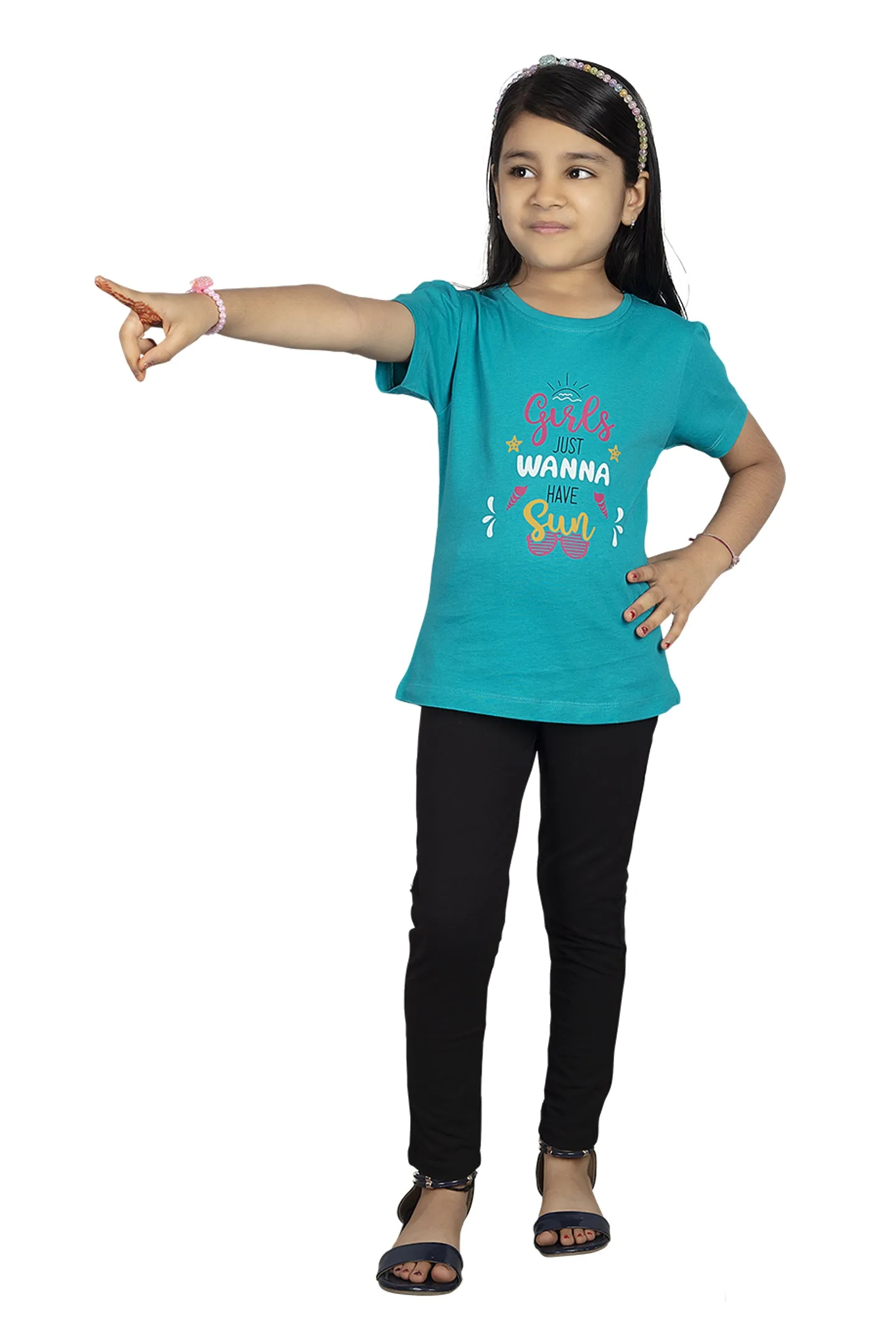 Girls Round Neck Half Sleeve Tees - Jessy